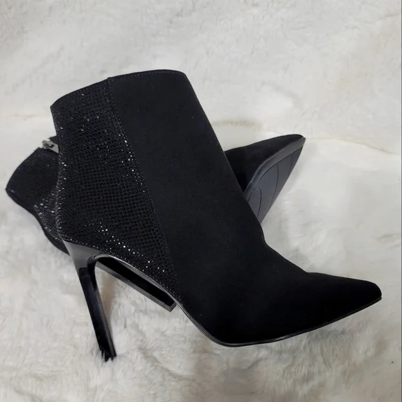 NINE WEST NWT Booties Boots Woman's Heels Suede Black Stone authentic designer - Picture 12 of 15